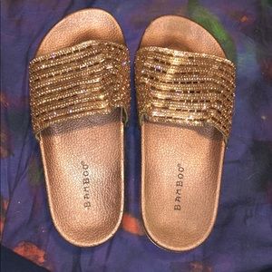 Rose Gold Sparkly Slides
